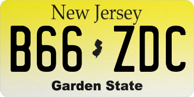 NJ license plate B66ZDC