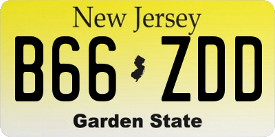 NJ license plate B66ZDD