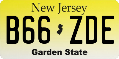 NJ license plate B66ZDE