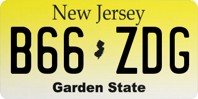 NJ license plate B66ZDG