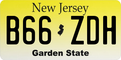 NJ license plate B66ZDH