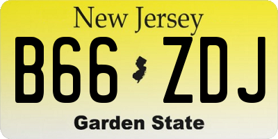 NJ license plate B66ZDJ