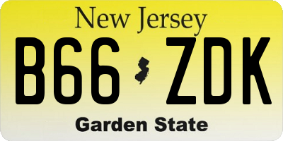 NJ license plate B66ZDK