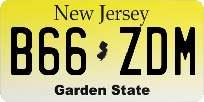 NJ license plate B66ZDM