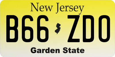NJ license plate B66ZDO
