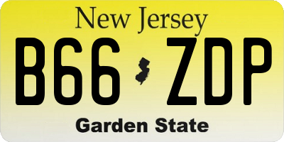 NJ license plate B66ZDP