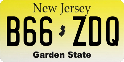 NJ license plate B66ZDQ