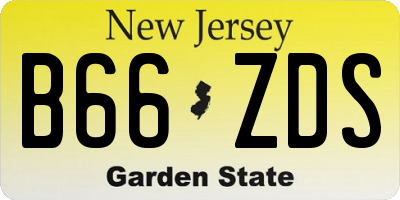 NJ license plate B66ZDS