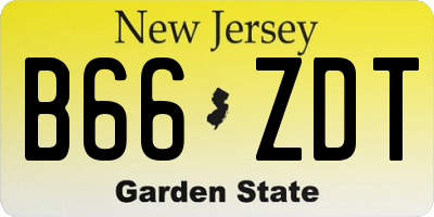 NJ license plate B66ZDT