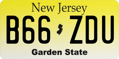 NJ license plate B66ZDU