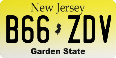 NJ license plate B66ZDV