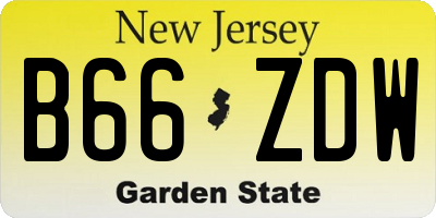NJ license plate B66ZDW