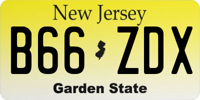 NJ license plate B66ZDX