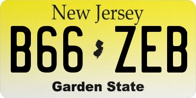 NJ license plate B66ZEB