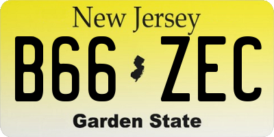 NJ license plate B66ZEC