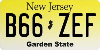NJ license plate B66ZEF