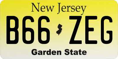 NJ license plate B66ZEG
