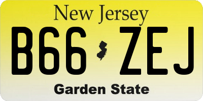 NJ license plate B66ZEJ