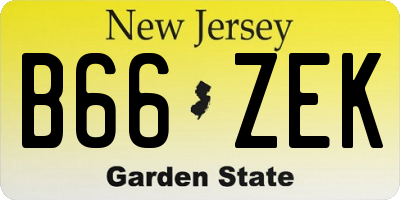 NJ license plate B66ZEK