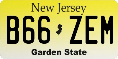 NJ license plate B66ZEM