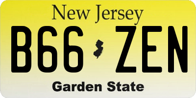 NJ license plate B66ZEN