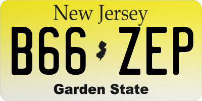 NJ license plate B66ZEP