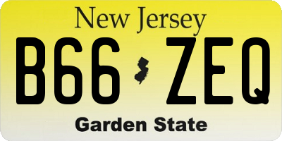NJ license plate B66ZEQ