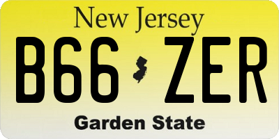 NJ license plate B66ZER