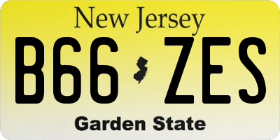 NJ license plate B66ZES