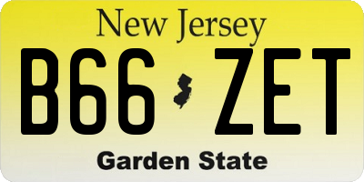 NJ license plate B66ZET