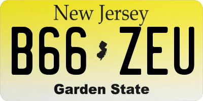 NJ license plate B66ZEU