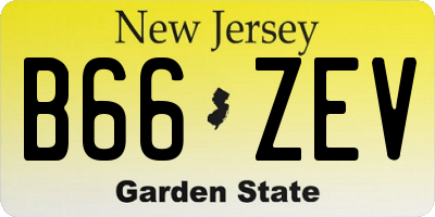 NJ license plate B66ZEV
