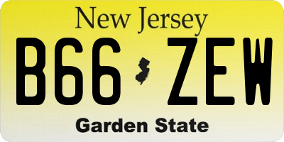 NJ license plate B66ZEW