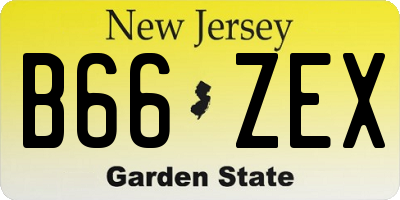 NJ license plate B66ZEX