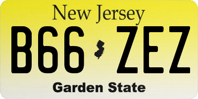 NJ license plate B66ZEZ