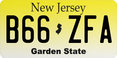 NJ license plate B66ZFA