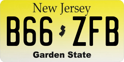 NJ license plate B66ZFB