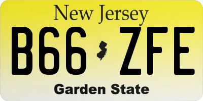 NJ license plate B66ZFE