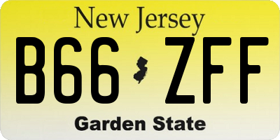 NJ license plate B66ZFF