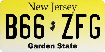 NJ license plate B66ZFG