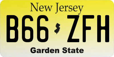 NJ license plate B66ZFH