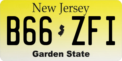 NJ license plate B66ZFI