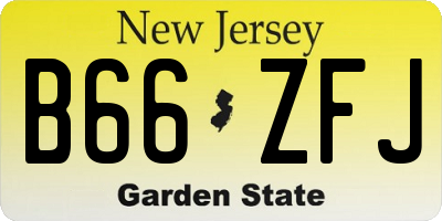NJ license plate B66ZFJ
