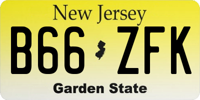 NJ license plate B66ZFK