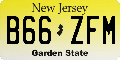 NJ license plate B66ZFM