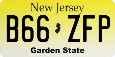 NJ license plate B66ZFP