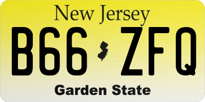 NJ license plate B66ZFQ
