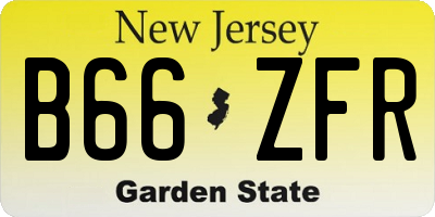NJ license plate B66ZFR