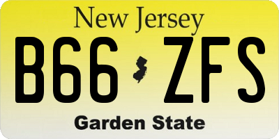 NJ license plate B66ZFS