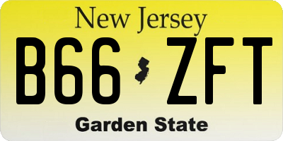 NJ license plate B66ZFT